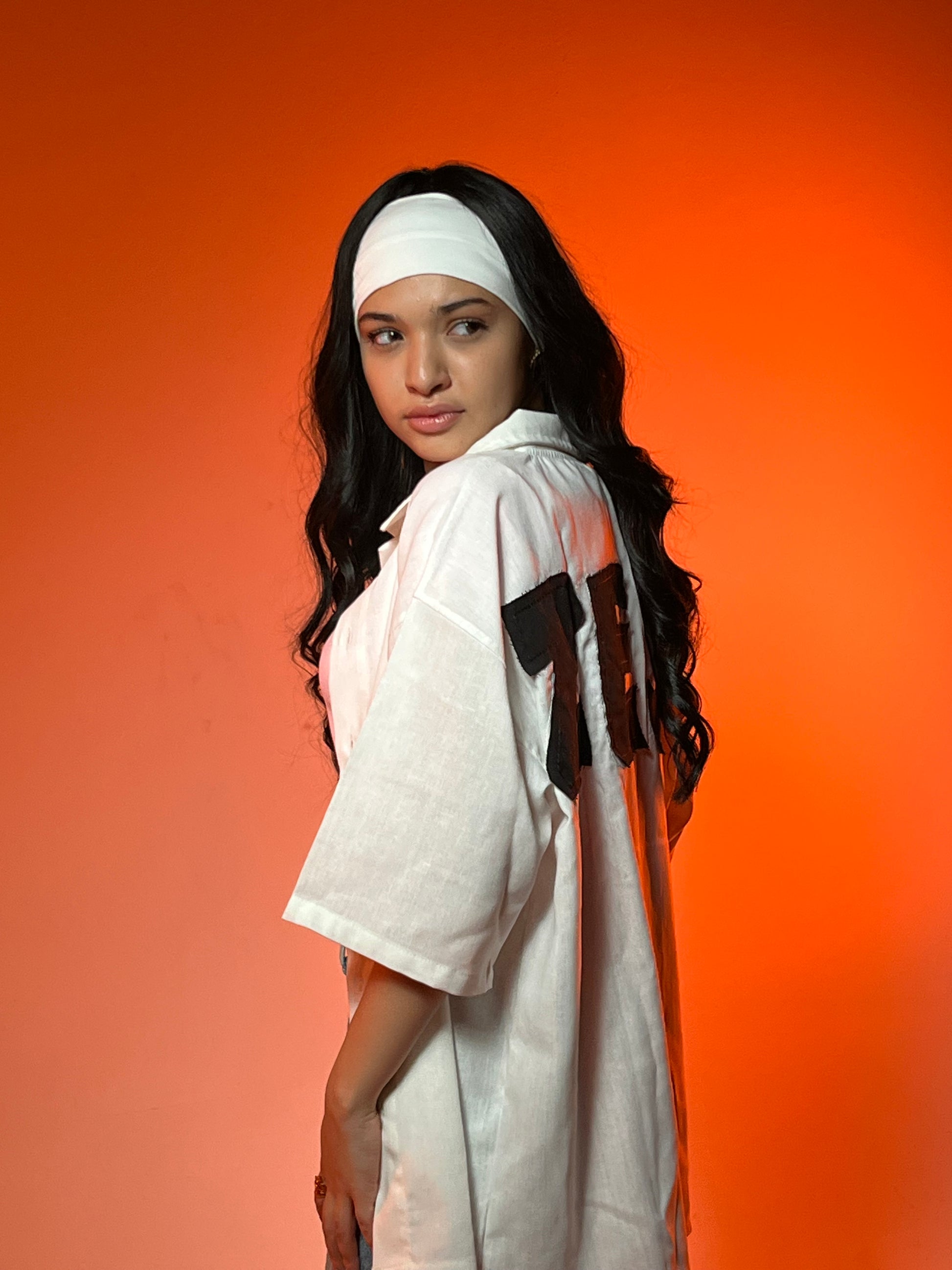 White linen shirt
