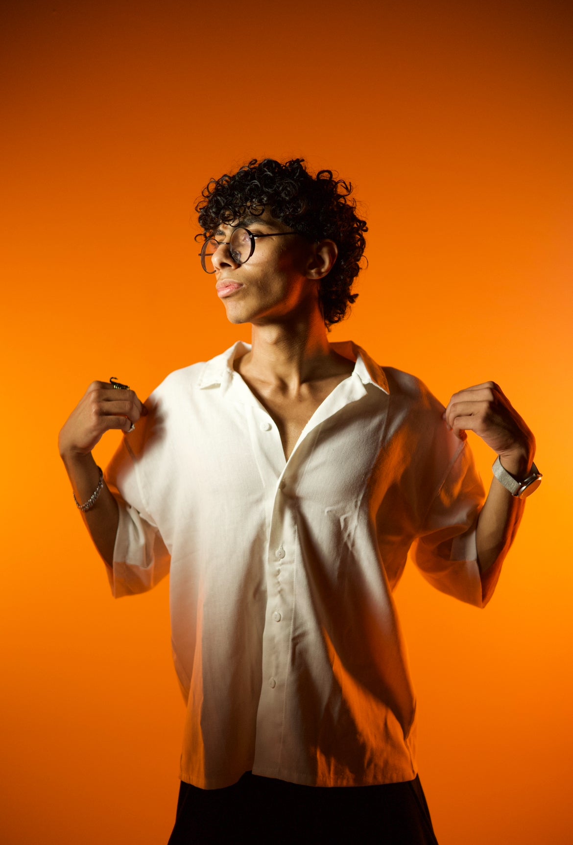 White linen shirt
